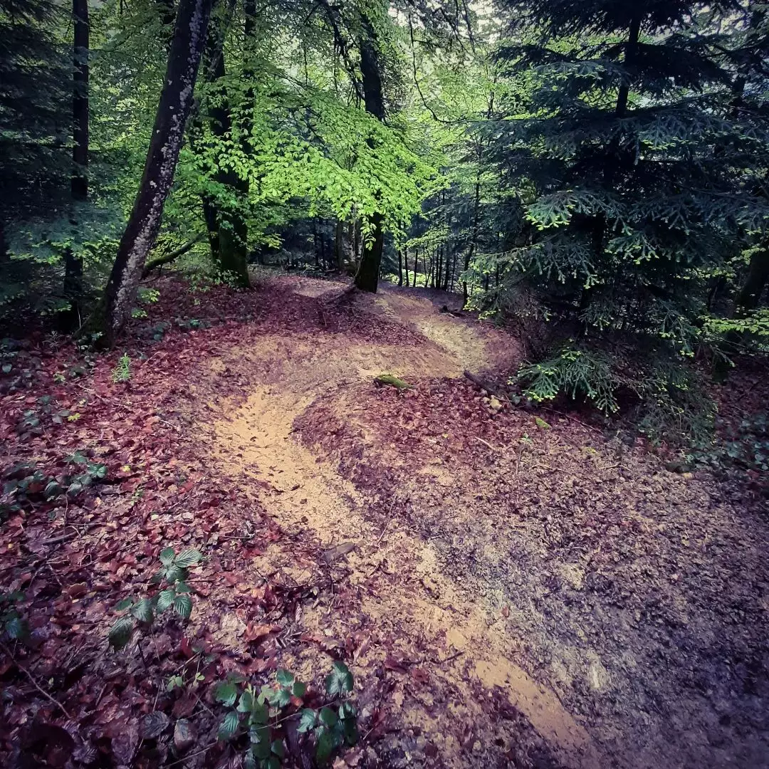 hipHop piste rouge virage serré Mont Poupet Bike Park